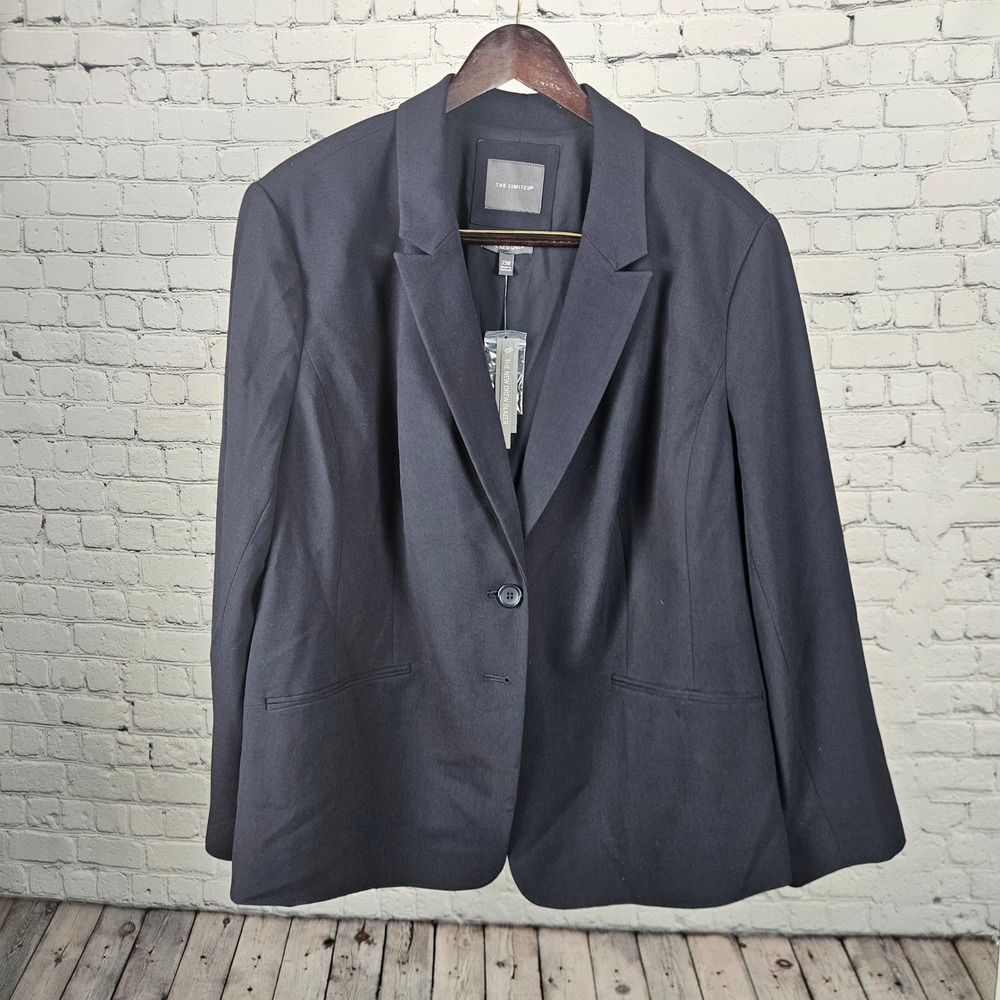 The Limited New Drew Blazer Navy‎ Blue Two Button Suit Jacket 22W Plus Size NWT